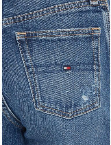Tommy Hilfiger high waist wide leg jeans MABEL HEMP hempmedium Blauw Meisjes Stretchdenim 128 - Foto 3