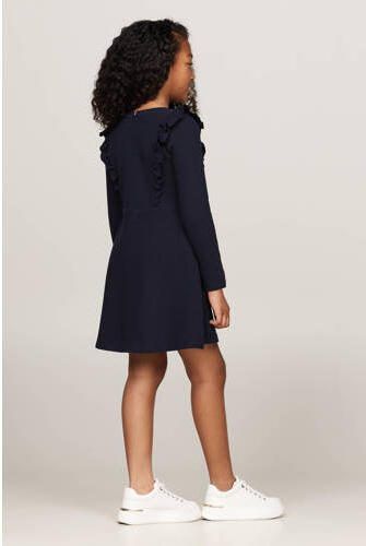 Tommy Hilfiger jurk donkerblauw Meisjes Katoen Ronde hals Effen 116 - Foto 2