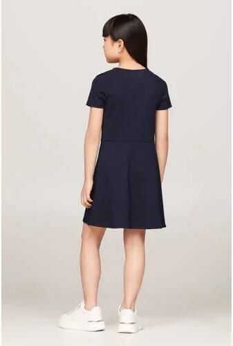 Tommy Hilfiger Jurk in a-lijn PUNTO FIT & FLARE DRESS SS Kinderen tot 16 jaar met logo-opdruk