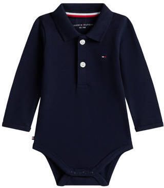 Tommy Hilfiger katoenen romper donkerblauw Stretchkatoen Polokraag