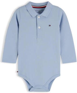 Tommy Hilfiger katoenen romper lichtblauw Stretchkatoen Polokraag