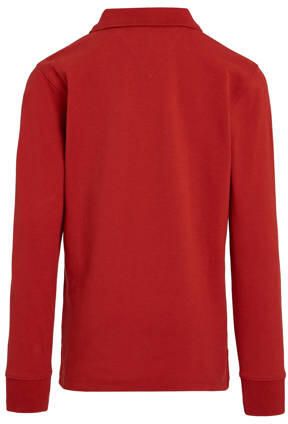 Tommy Hilfiger longsleeve bruin Polo Rood Jongens Katoen Polokraag Effen 140