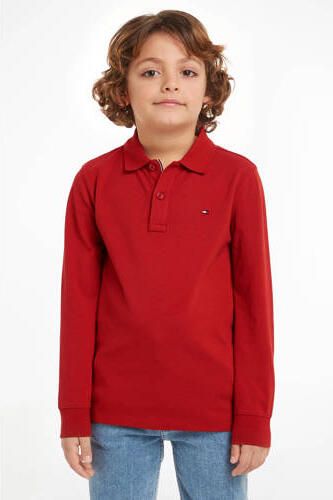 Tommy Hilfiger longsleeve bruin Polo Rood Jongens Katoen Polokraag Effen 140 - Foto 3
