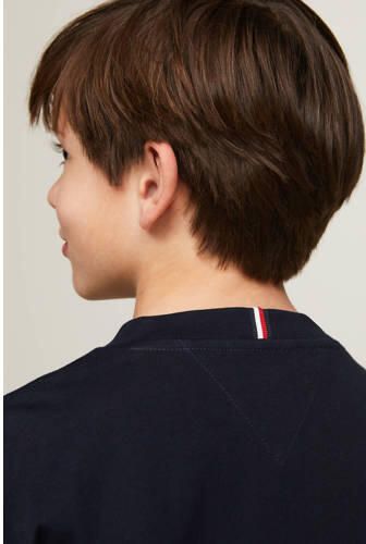 Tommy Hilfiger longsleeve donkerblauw Jongens Katoen Ronde hals Effen 140 - Foto 2