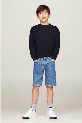 Tommy Hilfiger longsleeve donkerblauw Jongens Katoen Ronde hals Effen 140 - Foto 3