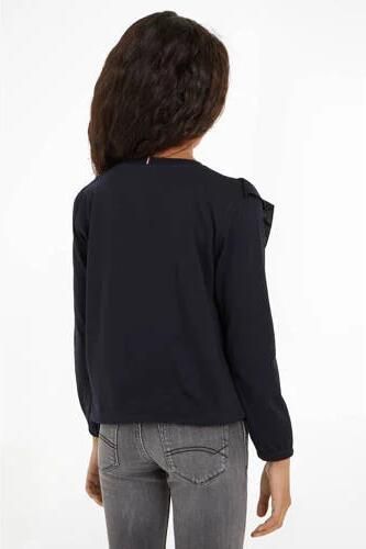 Tommy Hilfiger longsleeve donkerblauw Meisjes Katoen Ronde hals Effen 110 - Foto 3