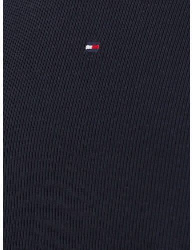 Tommy Hilfiger longsleeve ESSENTIAL RIB donkerblauw Zwart Meisjes Stretchkatoen Ronde hals 110