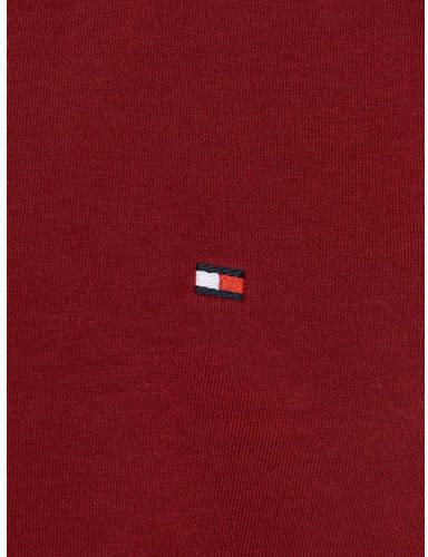 Tommy Hilfiger longsleeve met logo donkerrood Jongens Stretchkatoen Ronde hals 140-152