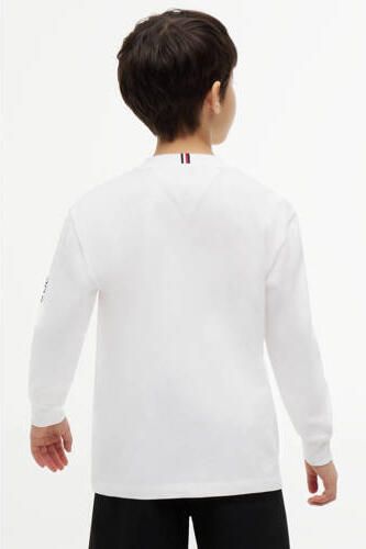 Tommy Hilfiger longsleeve met tekstprint wit Jongens Katoen Ronde hals - Foto 3