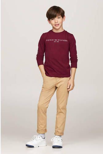 Tommy Hilfiger longsleeve U ESSENTIAL met logo Rood Katoen Ronde hals 116 - Foto 2
