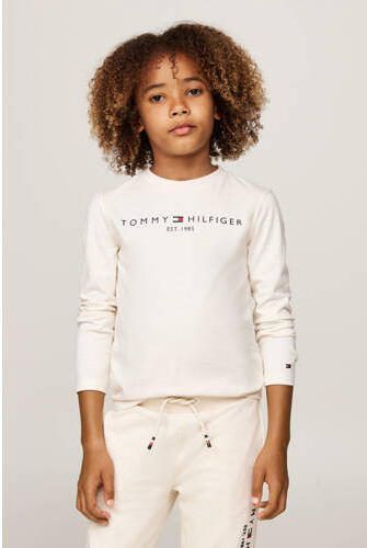 Tommy Hilfiger longsleeve U ESSENTIAL met logo Wit Katoen Ronde hals 152 - Foto 3