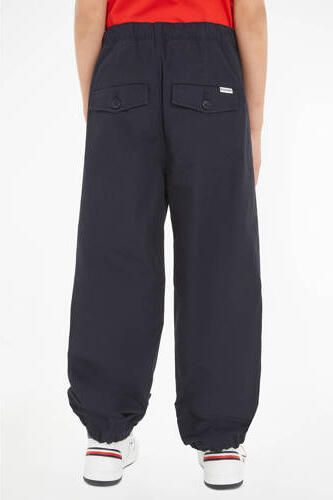 Tommy Hilfiger loose fit broek donkerblauw Jongens Katoen Effen 140 - Foto 2