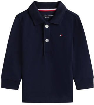Tommy Hilfiger polo donkerblauw Jongens Stretchkatoen Polokraag Effen