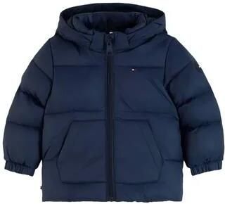 Tommy Hilfiger pufferjas donkerblauw Jongens Nylon Capuchon Effen