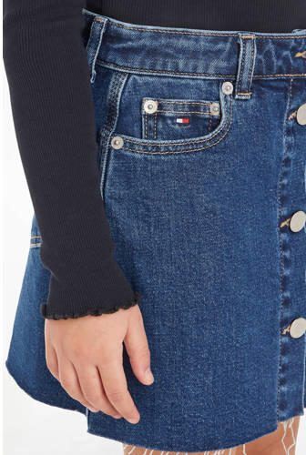Tommy Hilfiger spijkerrok midblueclean Blauw Meisjes Stretchdenim Effen 152 - Foto 3