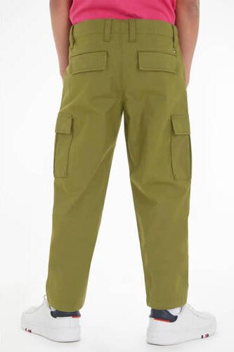 Tommy Hilfiger straight fit cargobroek CHELSEA mosgroen Jongens Katoen 122 - Foto 3