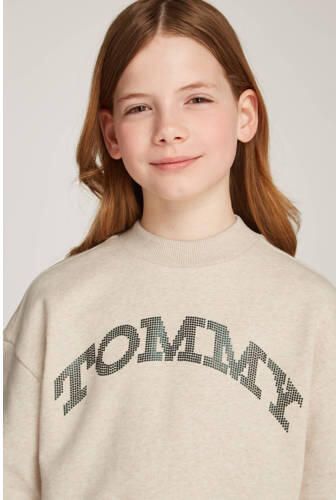 Tommy Hilfiger sweater Beige Meisjes Katoen Ronde hals Logo 104
