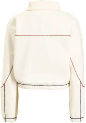 Tommy Hilfiger sweater ecru donkerblauw rood Meisjes Katoen Opstaande kraag 128
