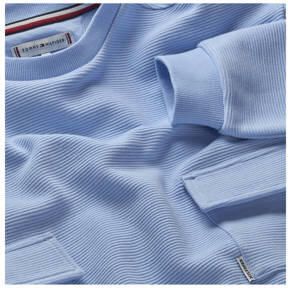 Tommy Hilfiger sweater lichtblauw Meisjes Katoen Ronde hals Effen 122