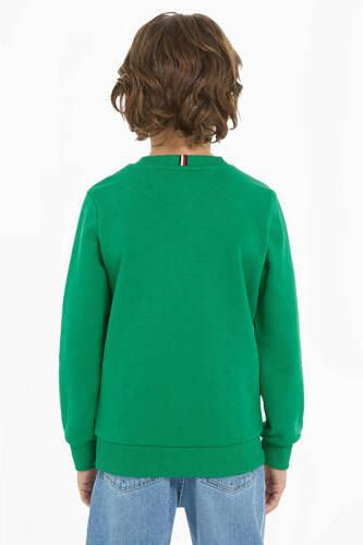 Tommy Hilfiger sweater met logo groen Logo 104 | Sweater van