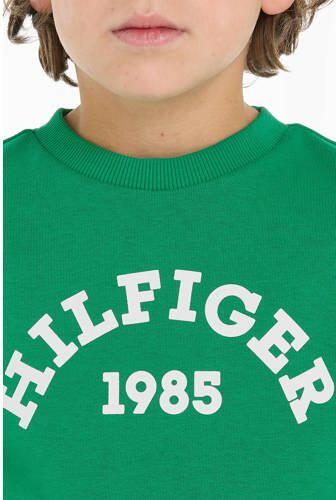 Tommy Hilfiger sweater met logo groen Logo 104 | Sweater van - Foto 3