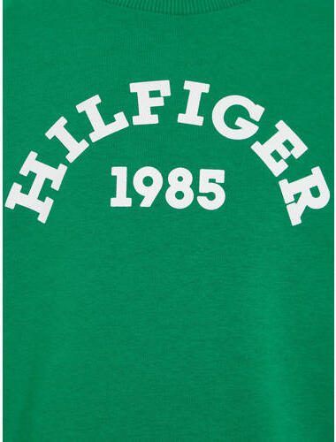Tommy Hilfiger sweater met logo groen Logo 104 | Sweater van - Foto 2