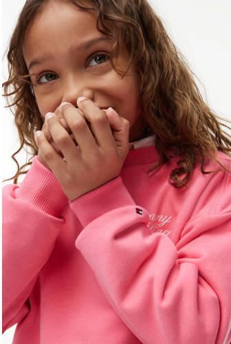 Tommy Hilfiger sweater met tekst roze Tekst - Foto 3