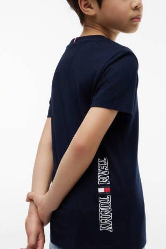 Tommy Hilfiger T-shirt donkerblauw Jongens Katoen Ronde hals Effen - Foto 3