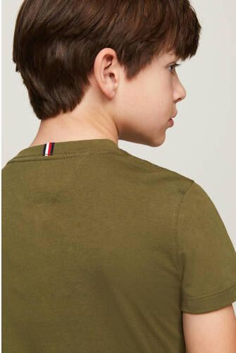 Tommy Hilfiger T-shirt ESSENTIAL Groen Jongens Katoen Ronde hals Effen 104 - Foto 2