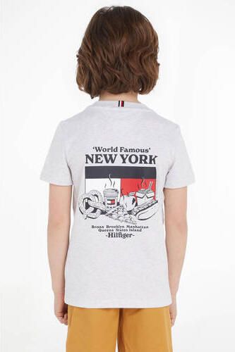 Tommy Hilfiger T-shirt FINEST met logo wit Jongens Katoen Ronde hals Logo 104