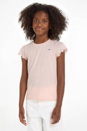Tommy Hilfiger T-shirt licht perzik Roze Meisjes Katoen Ronde hals Effen 164 - Foto 2
