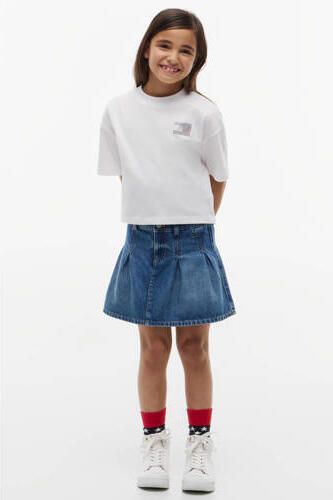 Tommy Hilfiger T-shirt met backprint wit Meisjes Katoen Ronde hals Backprint - Foto 3