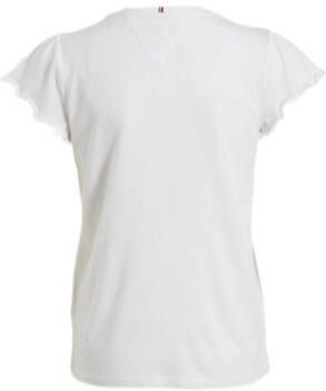 Tommy Hilfiger T-shirt ESSENTIAL RUFFLE SLEEVE TOP S S met golfrand logo-geborduurde details - Foto 8