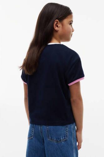 Tommy Hilfiger T-shirt met logo donkerblauw Meisjes Katoen Ronde hals - Foto 4