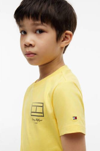 Tommy Hilfiger T-shirt met print geel Jongens Katoen Ronde hals Printopdruk - Foto 4