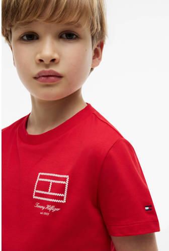 Tommy Hilfiger T-shirt met print rood Jongens Katoen Ronde hals Printopdruk - Foto 4