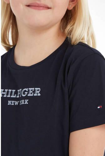 Tommy Hilfiger T-shirt MONOTYPE met tekst zwart Meisjes Katoen Ronde hals 122 - Foto 2