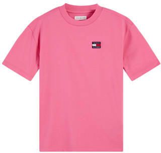 Tommy Hilfiger T-shirt roze Katoen Ronde hals Effen - Foto 4