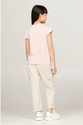 Tommy Hilfiger T-shirt Roze Meisjes Katoen Ronde hals Effen 122