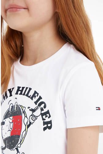 Tommy Hilfiger T-shirt TOMMY BAGELS met printopdruk wit Meisjes Katoen Ronde hals 110