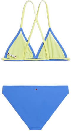 Tommy Hilfiger triangel bikini blauw Meisjes Polyamide Printopdruk 128 140