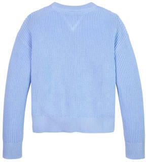 Tommy Hilfiger trui blauw Meisjes Katoen Ronde hals Effen 140