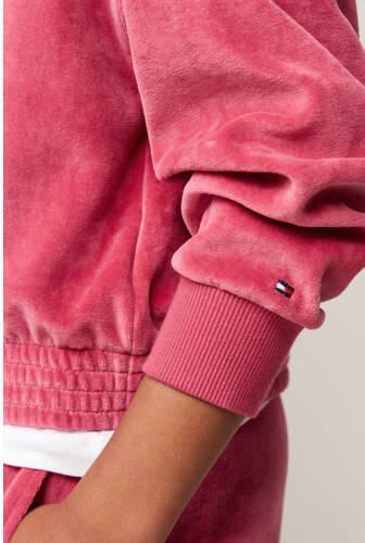 Tommy Hilfiger velours; hoodie roze Trui Logo 104