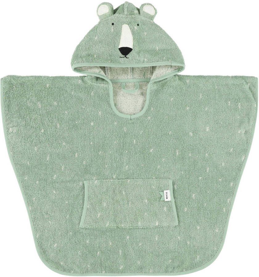 TRIXIE poncho Mr Polar Bear 47x64 cm groen Handdoek badcape Effen