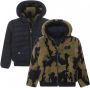 Tumble 'n Dry reversible gewatteerde winterjas Irvin met camouflageprint donkerblauw groen Jongens Teddy Capuchon 104 - Thumbnail 2