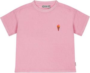 Tumble 'n Dry Mid T-shirt Lime van biologisch katoen roze