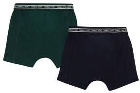 Tumble 'n Dry boxershort set van 2 zwart donkergroen Jongens Katoen Effen 110 116