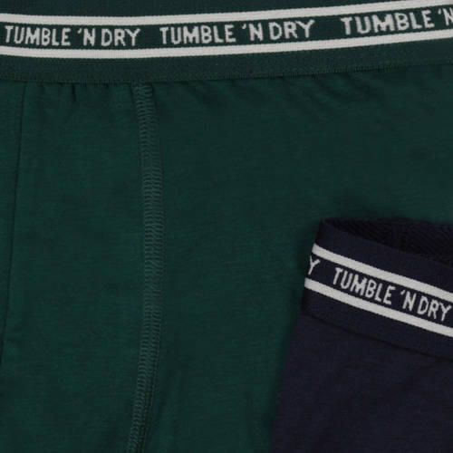 Tumble 'n Dry boxershort set van 2 zwart donkergroen Jongens Katoen Effen 110 116 - Foto 2