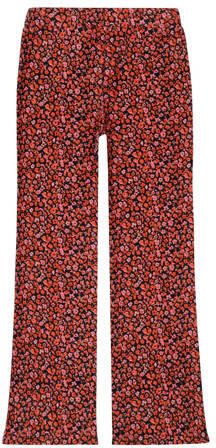 Tumble 'n Dry gebloemde flared broek Valloire donkerblauw oranje roze Multi Meisjes Katoen 104