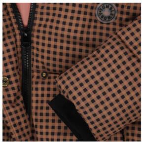 Tumble 'n Dry geruite gewatteerde winterjas Bonn bruin donkerblauw Multi Meisjes Polyester Capuchon 134 140